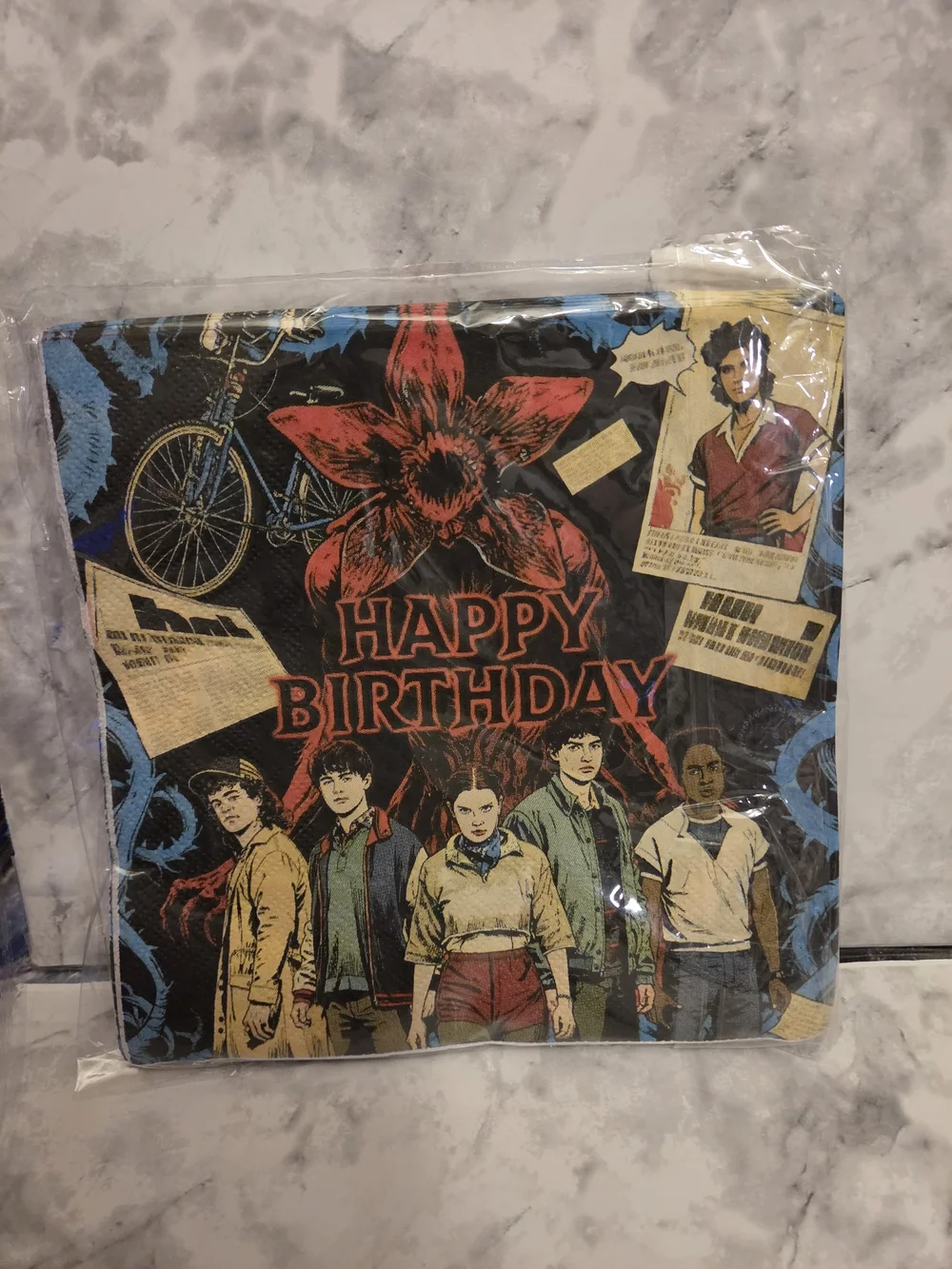 41 Piece Stranger Things Red & Black 'Happy Birthday' Party Plate and Napkin Set